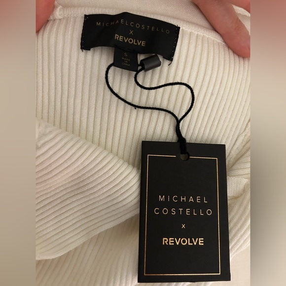 NWT revolve x Michael Costello Cassandra Bodysuit in White Sz S $158 - Picture 5 of 6